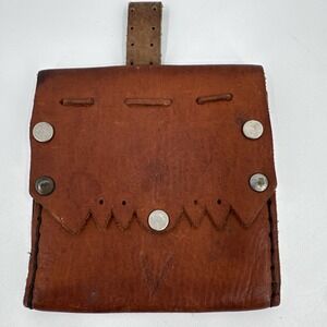 Vintage R‎ & H Leather Crafts Belt Bag Handmade Unique Festival Rustic Hippie
